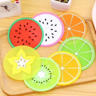 3 pcs Colorful Silicone Fruit Coaster Pad